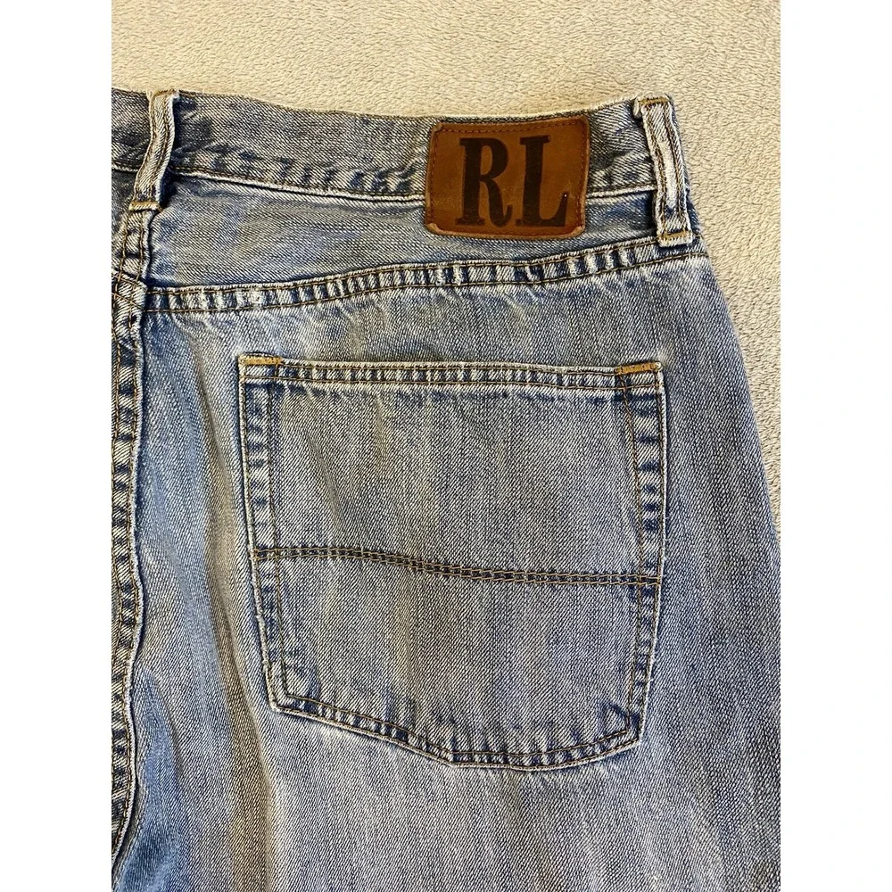 Polo Ralph Lauren Jeans‎ Mens 34x34 Straight Light Wash Blue Denim